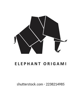 vector illustration of Origami Elephant design. creative editable concept art.