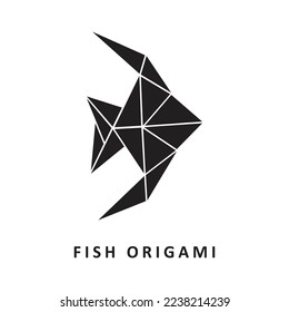 vector illustration of origami fish design. creative editable art.