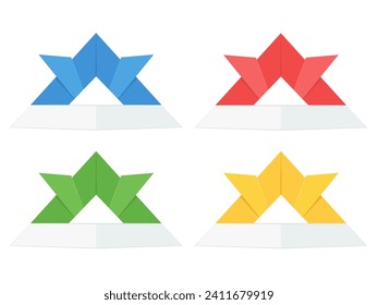 Vector illustration of origami helmet