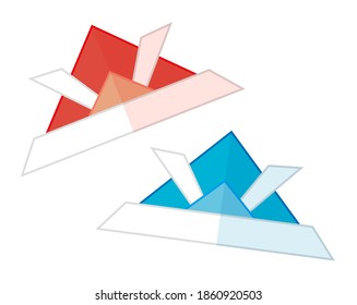 Vector illustration of an origami helmet. Boys' Festival. Children's Day.