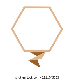 vector illustration. Origami Hexagon design element for business card, paper sheet, information, note, message, motivation, comment.