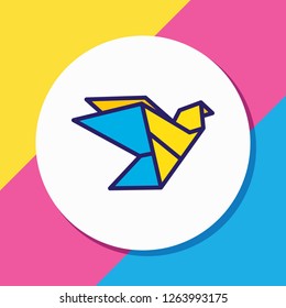 Vector illustration of origami icon colored line. Beautiful hobby element also can be used as paper figure icon element.