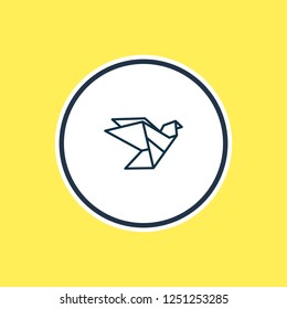 Vector illustration of origami icon line. Beautiful lifestyle element also can be used as paper figure icon element.