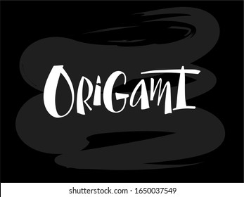 Vector illustration of origami lettering for banner, workshop or master class poster, catalogue, invitation, web design or print. Handwritten text for children art school or extracurricular class