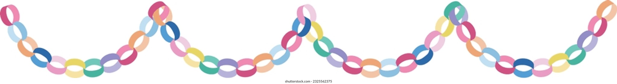 Vector illustration of origami loops and chain decorations for birthdays, parties and Tanabata