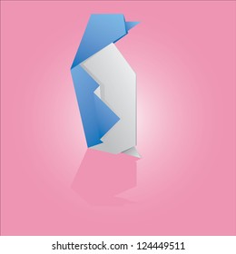 Vector illustration of an origami penguin
