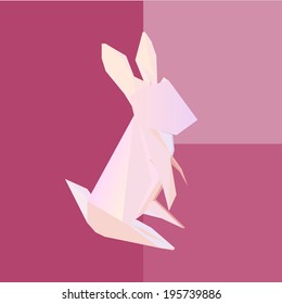 Vector illustration of an origami rabbit