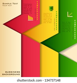 vector illustration of origami style background with multicolor strip for different choice, option or step