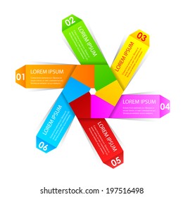 vector illustration of origami style background with multicolor strip for different choice, option or step