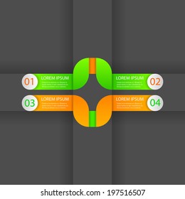 vector illustration of origami style background with multicolor strip for different choice, option or step