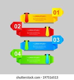 vector illustration of origami style background with multicolor strip for different choice, option or step