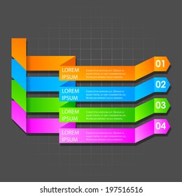 vector illustration of origami style background with multicolor strip for different choice, option or step
