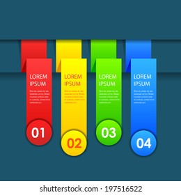 vector illustration of origami style background with multicolor strip for different choice, option or step