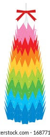 Vector illustration of origami thousand paper cranes