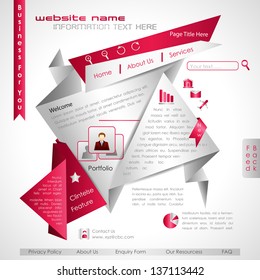 vector illustration of origami web template