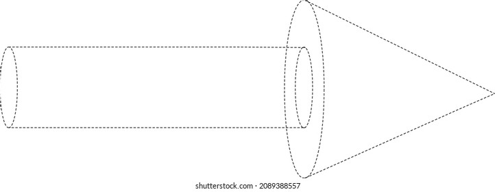 Vector illustration of an original arrow pointing to the right with dotted lines