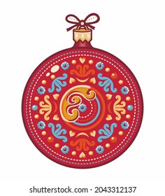 Vector illustration of the original Christmas ball Chinese New Year Christmas decoration for Christmas suit in East Asian style
