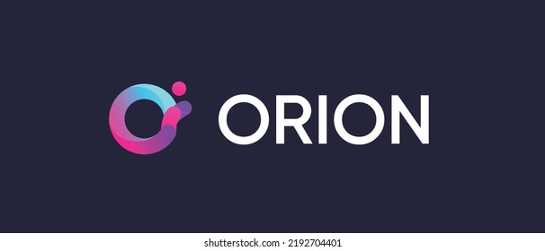 Vektorgrafik des Orion-Protokolls. cryptowährung ORN-Token-Logo einzeln auf blauem Hintergrund mit Text.