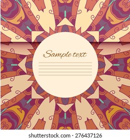 Vector illustration - ornament. Can be used for banner, cards, invitations etc. With space for your text.