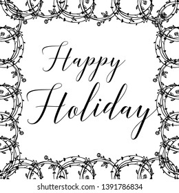 Vector illustration ornament flower frame for ornate of happy holiday
