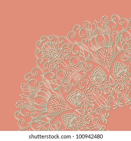 Vector illustration with ornament for greeting card.