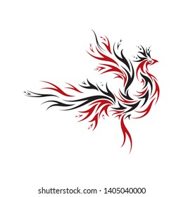 Vector illustration ornament Peacock or rooster animal