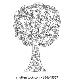 Vector illustration of ornament tree