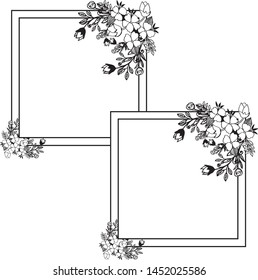 Vector illustration ornament of wreath frame with design of card