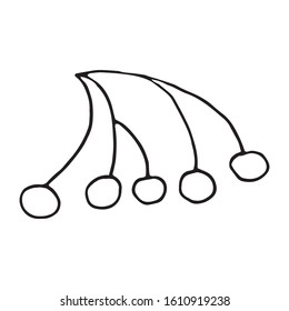 Vector illustration of ornamental berries single element. Black outlines isolated on white background. Doodle style. Decoration for greeting cards, gifts, wrapping paper etc.