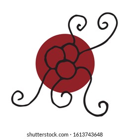 Vector illustration of ornamental berry single element. Doodle style. Hand drawn. Decoration for greeting cards, gifts, wrapping paper, seasonal cards, printed materials etc.