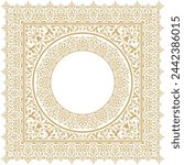 Vector illustration for ornamental design patterns on square frames, arabic ornament, gold decoration. Suitable for calligraphy, invitation, frame decoration, use with text placement in the center