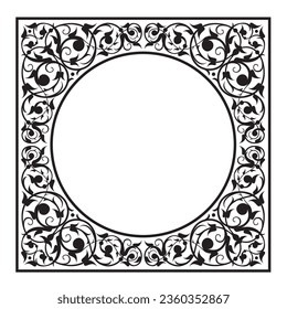 Vector illustration for ornamental design patterns on square frames, suitable for calligraphy, mosque decoration, invitation cards, frame decoration, use with text placement in the cente