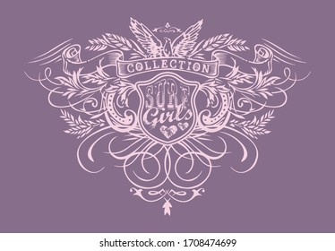 Vector illustration of ornamental elements and surfing motifs.