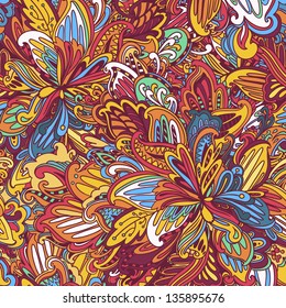 vector illustration. Ornamental floral color pattern. kaleidoscopic rainbow floral pattern