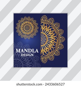 vector illustration Ornamental luxury mandala pattern, mandala design in gold color.