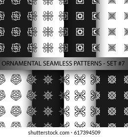 Vector illustration of ornamental seamless patterns set. Template for design