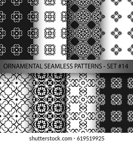 Vector illustration of ornamental seamless patterns set. Template for design