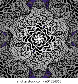 Vector illustration. Ornamental textured curls. Vector gray pattern. Oriental style arabesques gray pattern with gray elements.