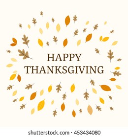 Vector Illustration Of An Ornamental Thanksgiving Background Design With Autumnal Leaves