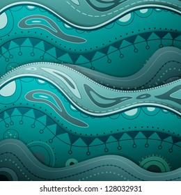 Vector Illustration of an Ornamental Water Background