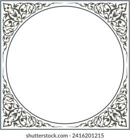 Vector illustration for ornaments on the corners of a nice frame, square in shape, used to place text in the middle, suitable for calligraphy, mosque decoration, photo frames, invitation cards.