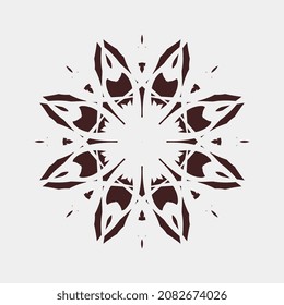 ilustración vectorial de ornamentos como flores o cristales de hielo adecuados para la visualización