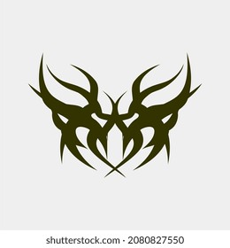 Vector illustration of ornaments for tattoos with nice horns for men and women
