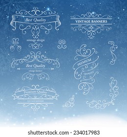 Vector Illustration of Ornate Frames and Scroll Design Elements