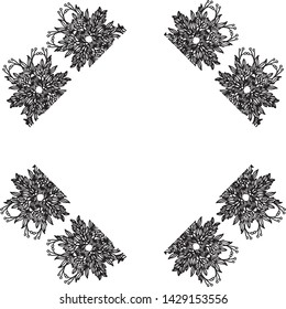 Vector illustration ornate of invitation card with design beautiful flower frame