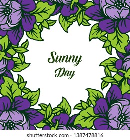 Vector illustration ornate sunny day with flower frame style