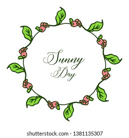 Vector illustration ornate of wreath frame for greeting card hand drawn