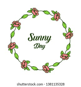 Vector illustration ornate of wreath frame for greeting card hand drawn