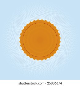 Vector illustration of ornated sun with sunbeams.