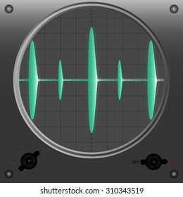 Vector illustration of oscilloscope.